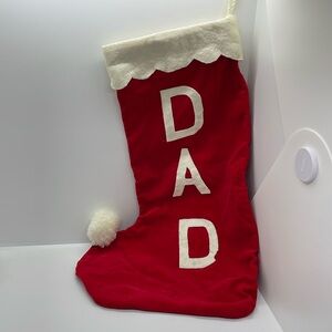Vintage Homemade DAD Red Christmas Stocking - 17 Inches
